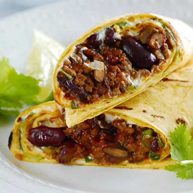 Эт жана фасоль менен тортилья